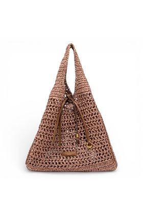 Borsa Gianni Chiarini in paglia crochet colore rosa antico. GIANNI CHIARINI | 11953-BLUSH